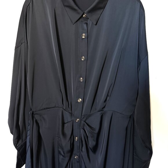 BTFBM Dress Women's Midi Dark Blue Long Sleeve Evening Size L - Picture 5 of 14